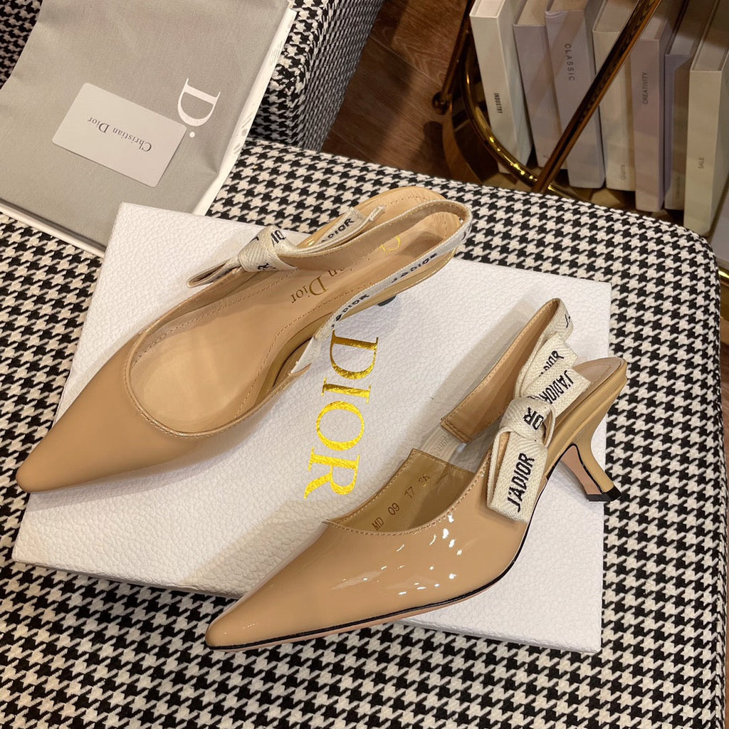 Dior J'A Slingback Pumps in Beige Calfskin