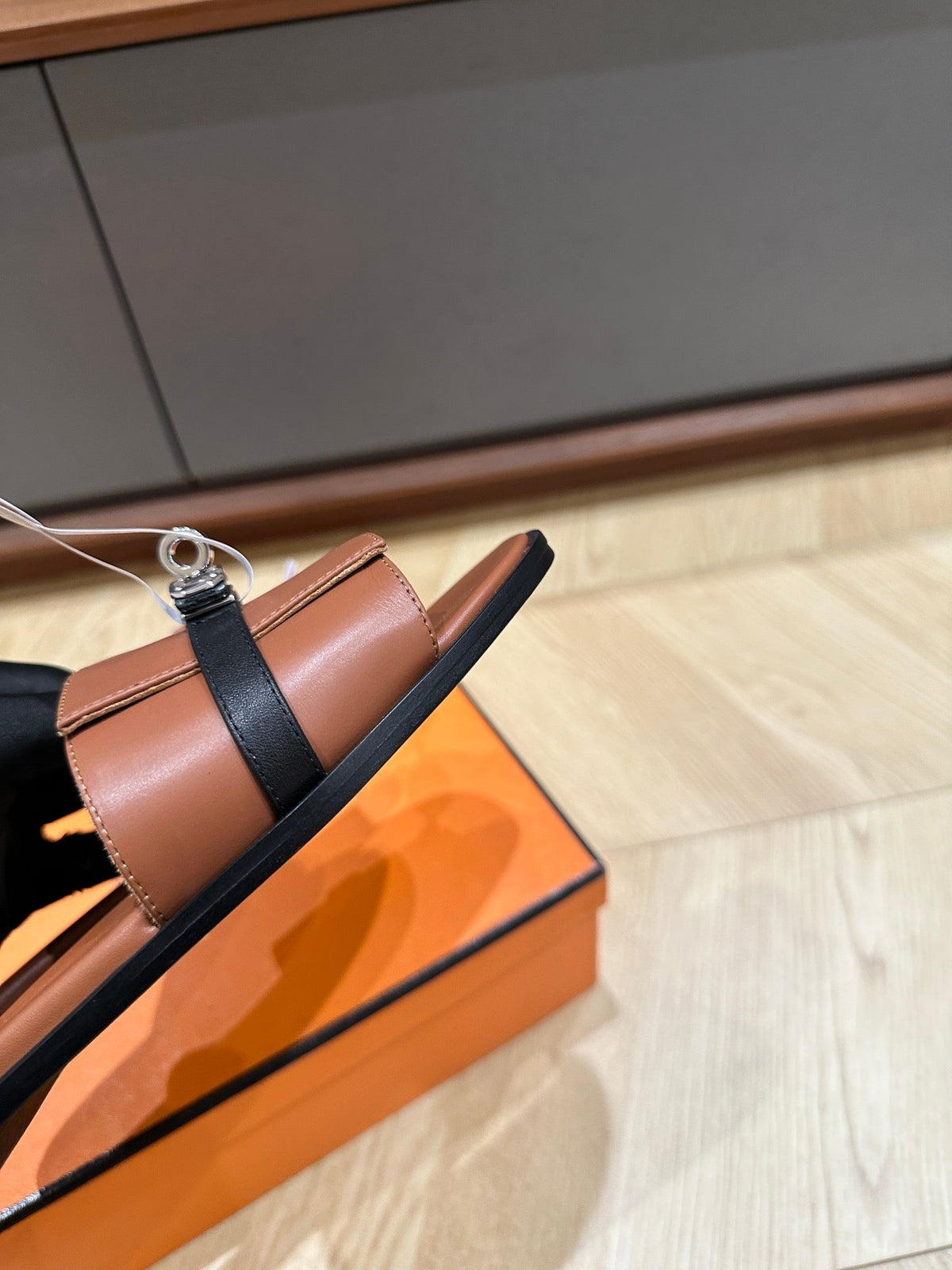 Hermes Gabriel Sandal Cinnamon Calfskin