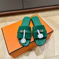 Hermes Gabriel Sandal Ocean Suede