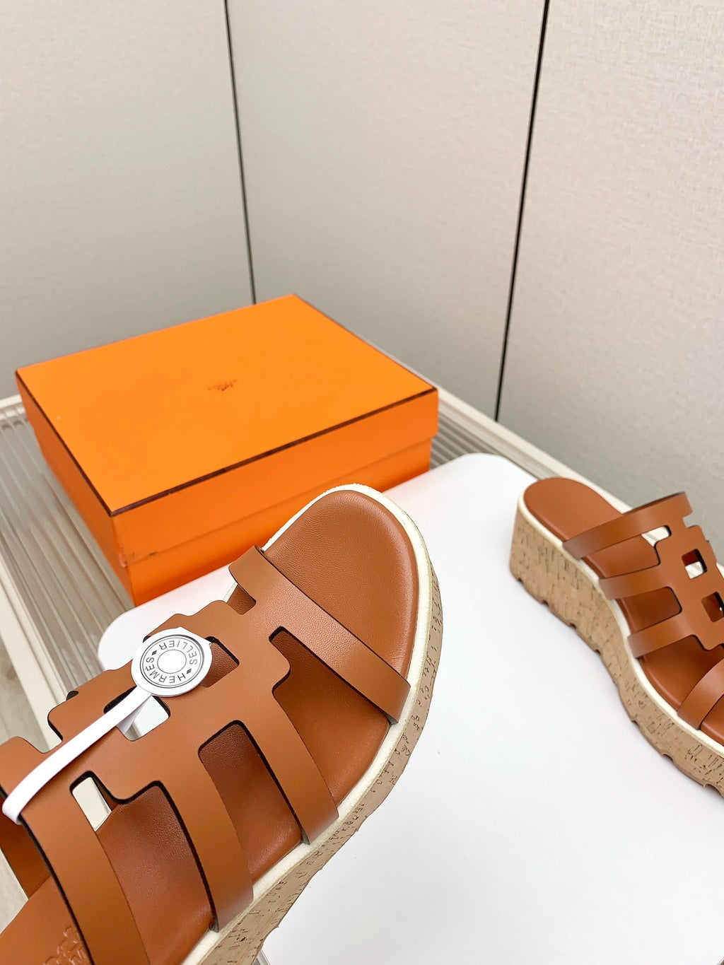 Hermes Isabella 30 Sandal in Bronze Brown Calfskin