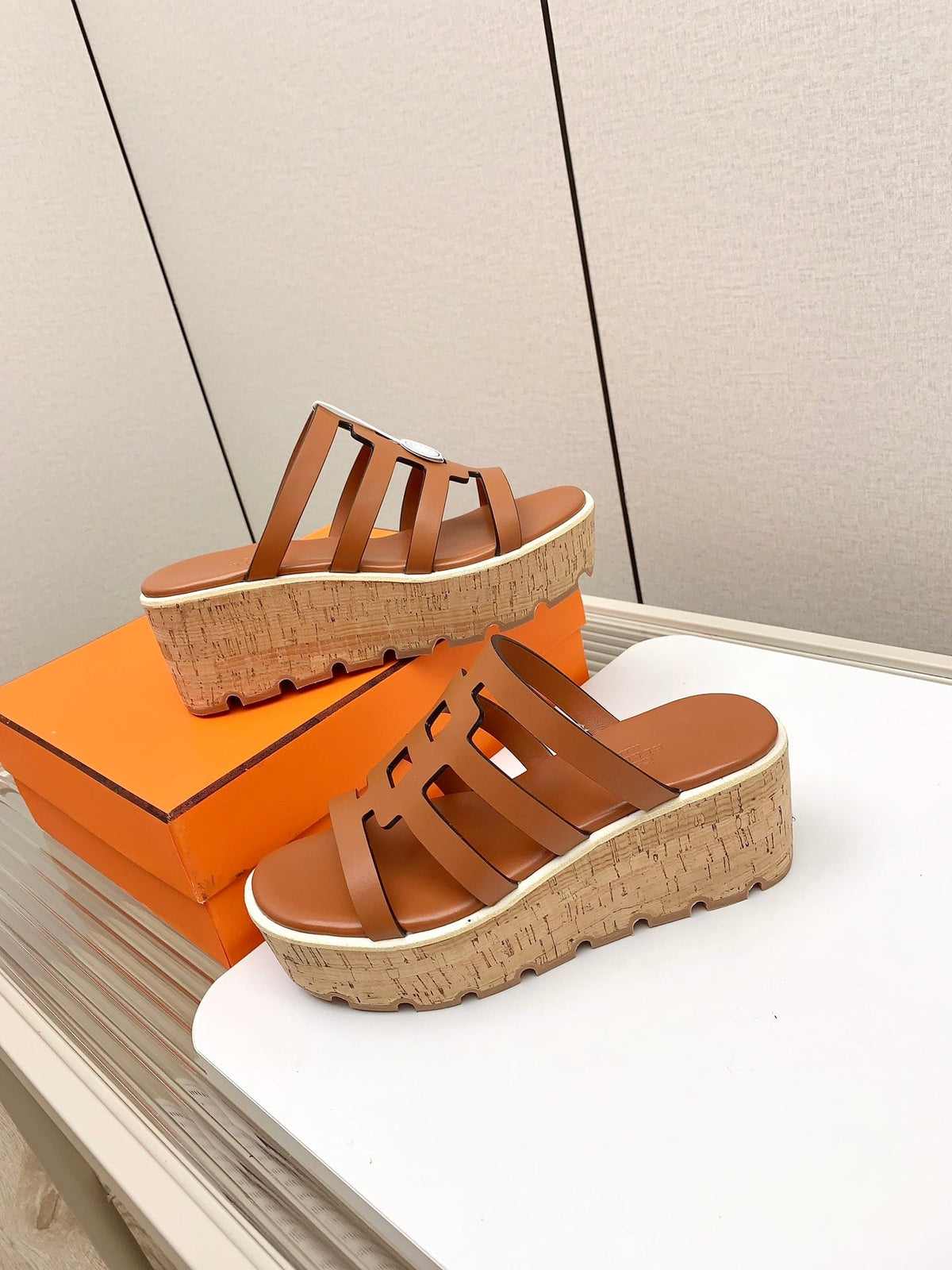 Hermes Isabella 30 Sandal in Bronze Brown Calfskin