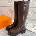 Hermes Jaime Boot in Chocolate Brown Calfskin