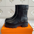Hermes Jaime Ankle Boot in Black Calfskin