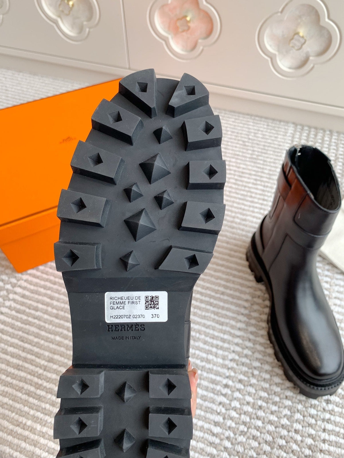 Hermes Jaime Ankle Boot in Black Calfskin