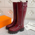 Hermes Jaime Boot in Burgundy Red Calfskin