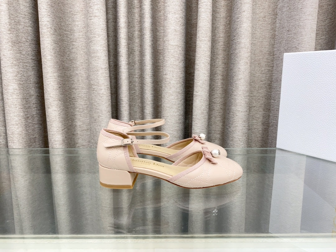 Dior Pearl Mary Jane Pump in Light Pink Lambskin 30 mm