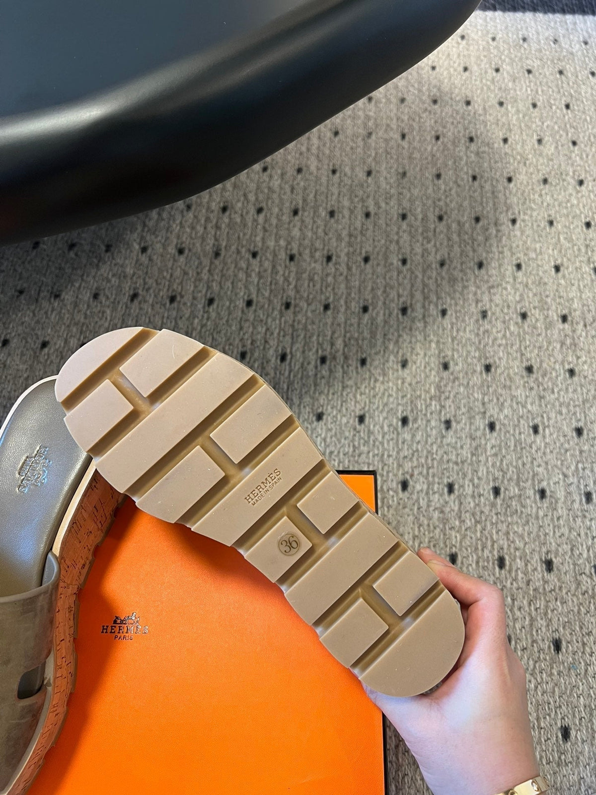 Hermes Eze Sandal Platform 85 mm in Wood Brown Suede