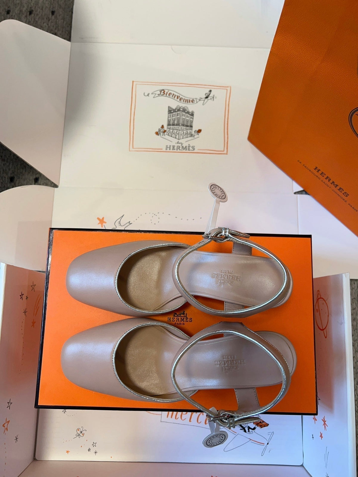 Hermes Kleo High Slingback in Crepe Pink Calfskin