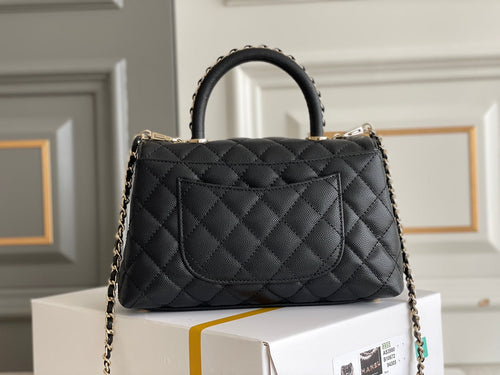 Chanel Coco Handle Black Bag Handle Flap Small/Mini Bag Black