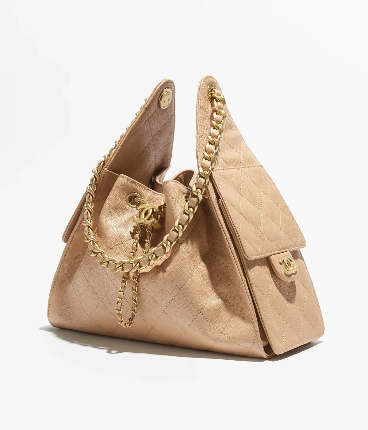 Chanel Mini 25 Quilted Leather Handle Shoulder Bag with Chain Strap