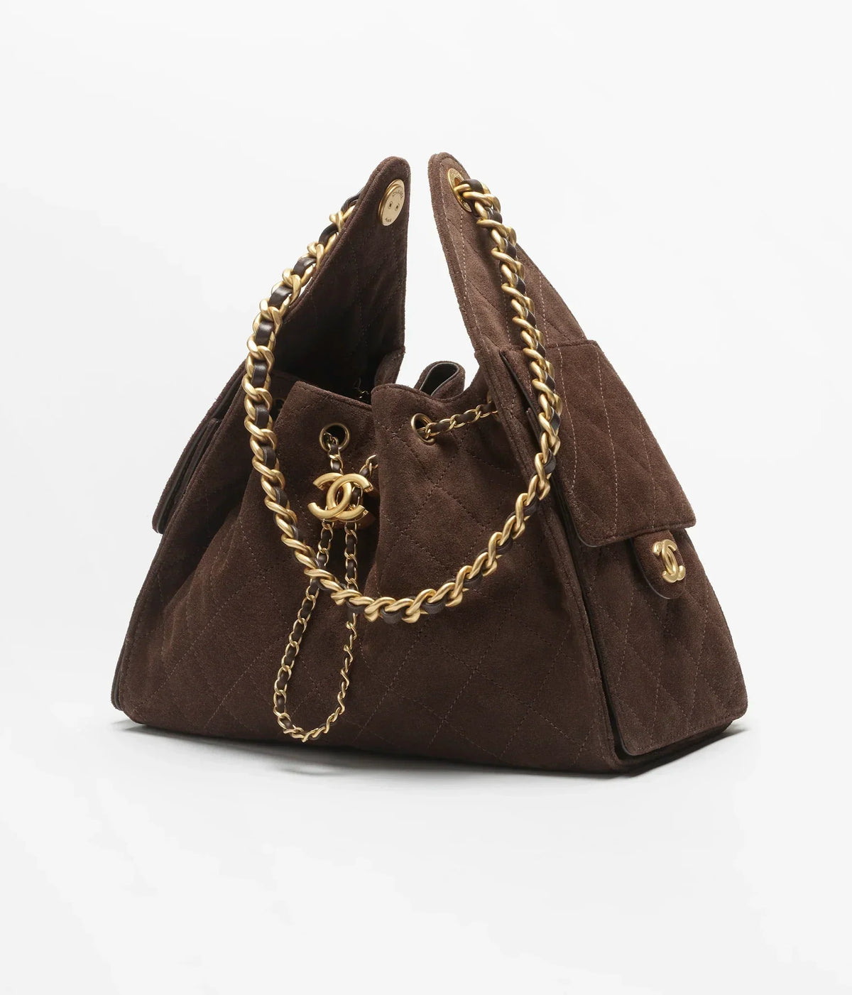 Chanel Mini 25 Quilted Leather Handle Shoulder Bag with Chain Strap