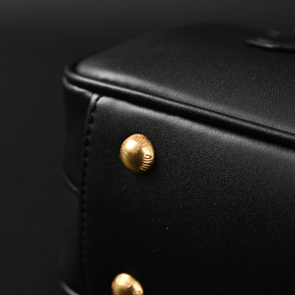 Miu Miu Leather Top Handle Satchel – Classic Black Satchel Bag