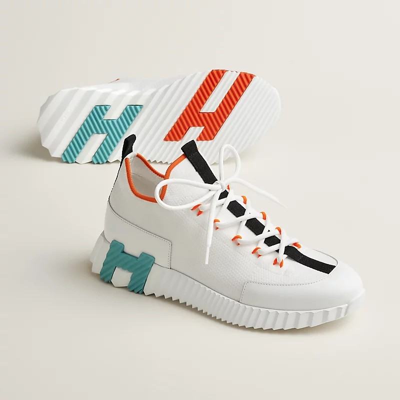 Hermes Jumping Sneakers White Mesh and H Detail Sole
