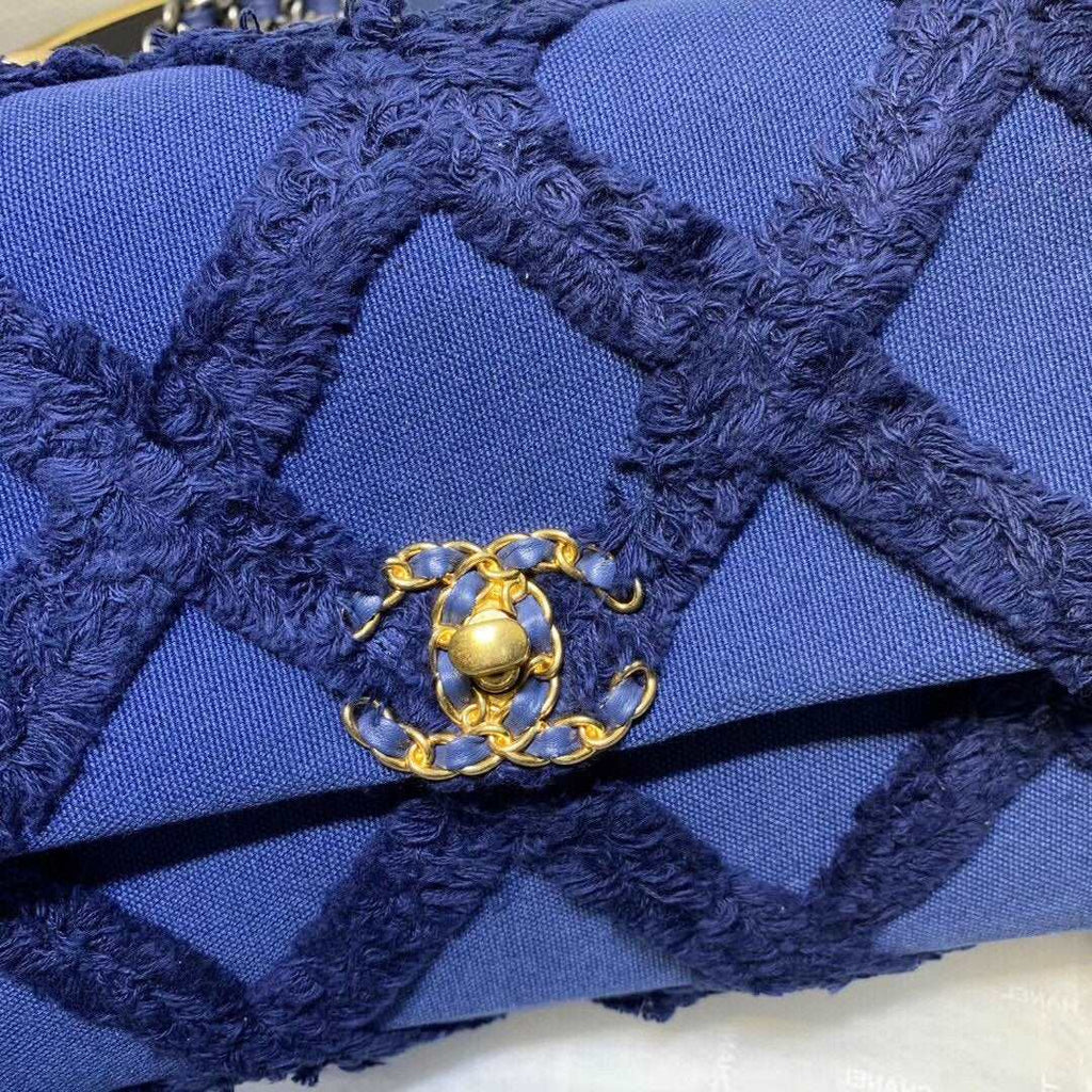Chanel 19 Denim Medium Flap Bag - Blue
