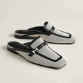 Hermes Groupie Mule Prunoir