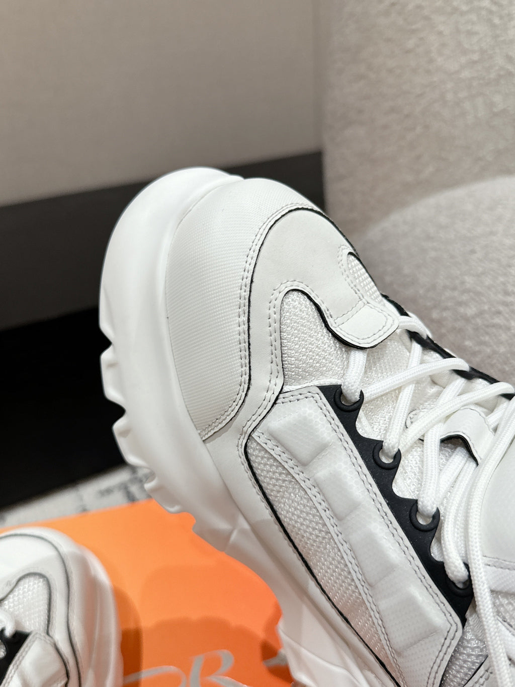 Dior Sneaker in White Calfskin and Breathable Mesh 175310