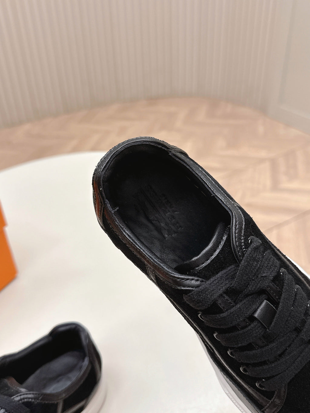 Hermes 25S Sneaker Low Sports in Black Suede Mix Lambskin