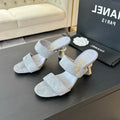 Chanel High Heels Lambskin Gray