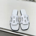 Hermes Flatform Sandal White Calfskin