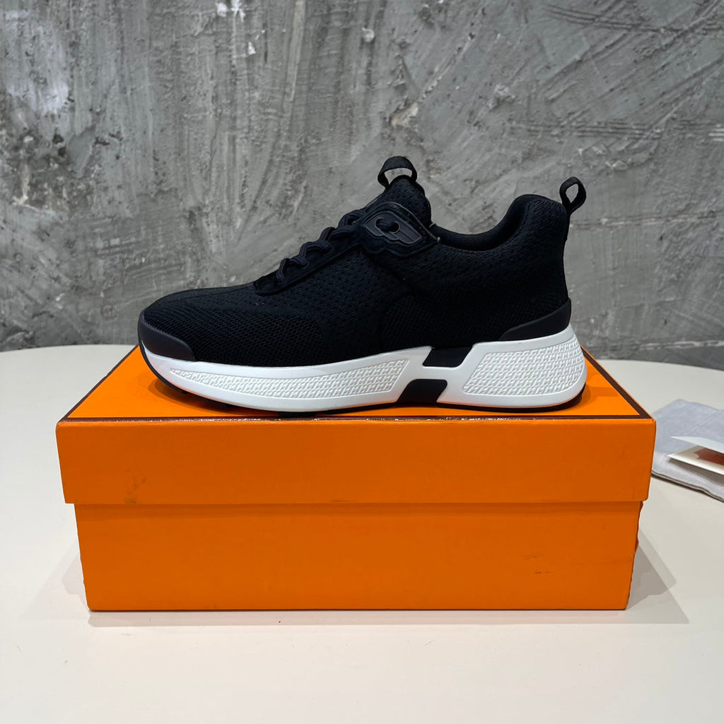 Hermes Heros Sneakers Black Goatskin