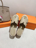 Hermes 25S High Wedge Sandals in Warm Beige Lambskin Style 17