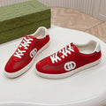 Gucci Sneaker with Interlocking G in Cherry Red Suede and Mesh