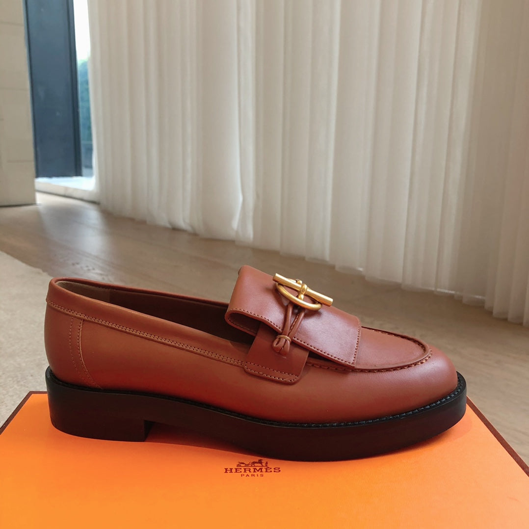 Hermes Impact Loafer 25 Caramel Calfskin