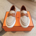 Hermes Job Loafer Light Tortilla Mix Caramel Calfskin
