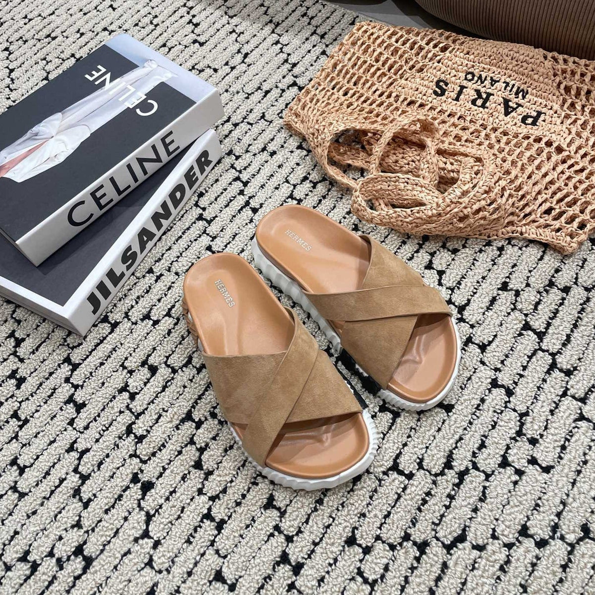 Hermes Infra Sandal Pink Nude Suede
