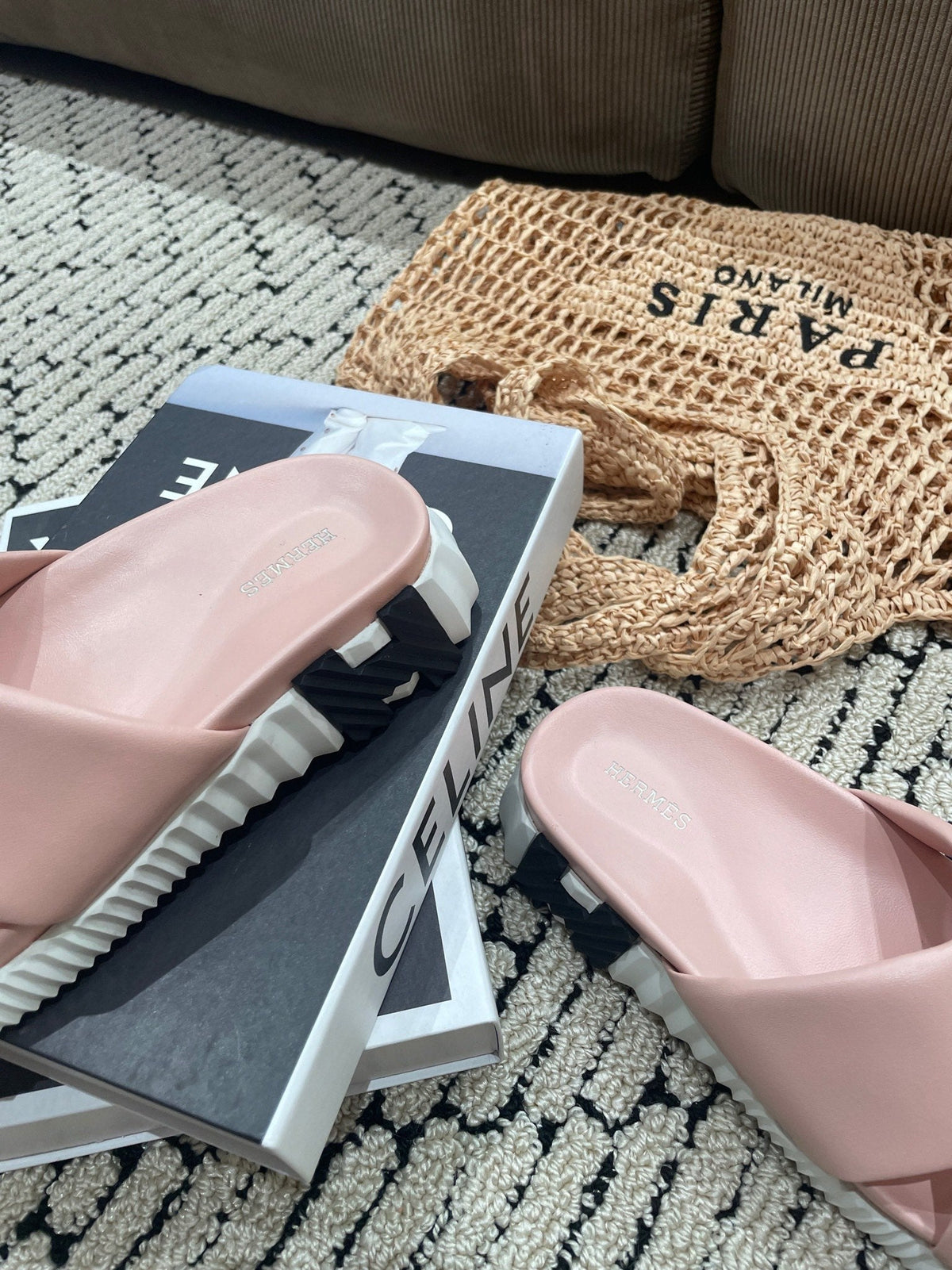 Hermes Infra Sandal Light Pink Calfskin