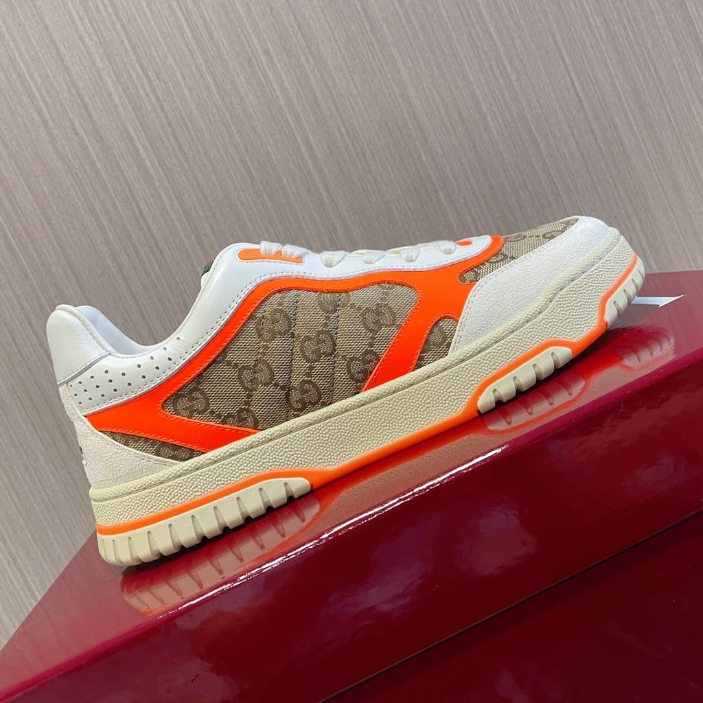 Gucci Retro Sneakers for Couples White Tiger Orange