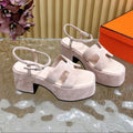 Hermes Jam 30 Sandal in Baby Pink Velvet