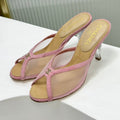 Chanel High Heel Peep Toe in Light Pink Breathable Mesh