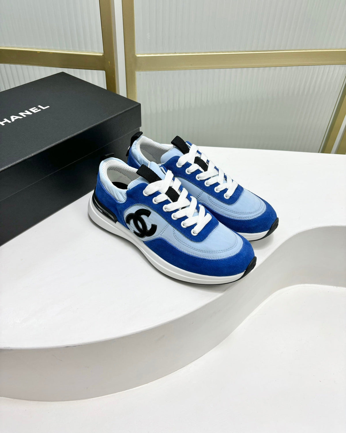Chanel Sneaker in Sky Mix Cobalt Blue Suede