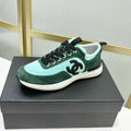 Chanel Sneaker in Green Mint Mix Forest Green Suede