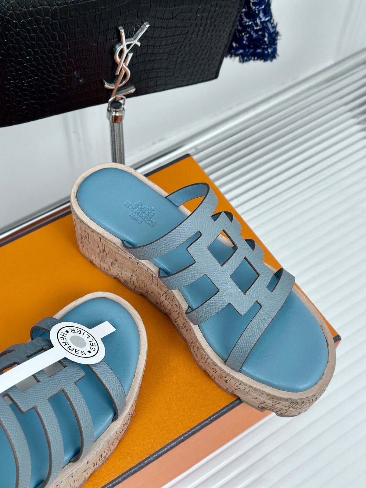 Hermes Isabella Sandal Sky Calfskin