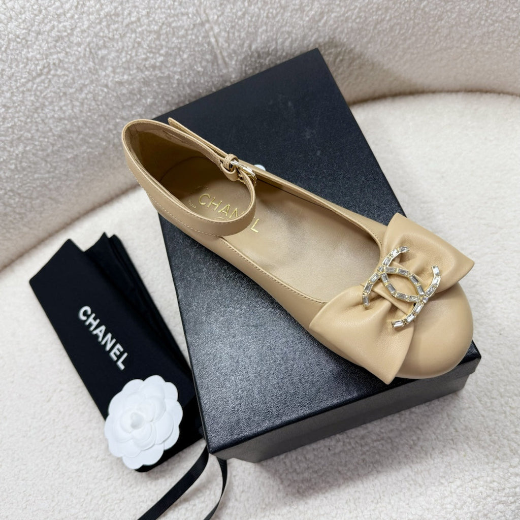 Chanel Mary Jane Shoes in Tortilla Brown Lambskin