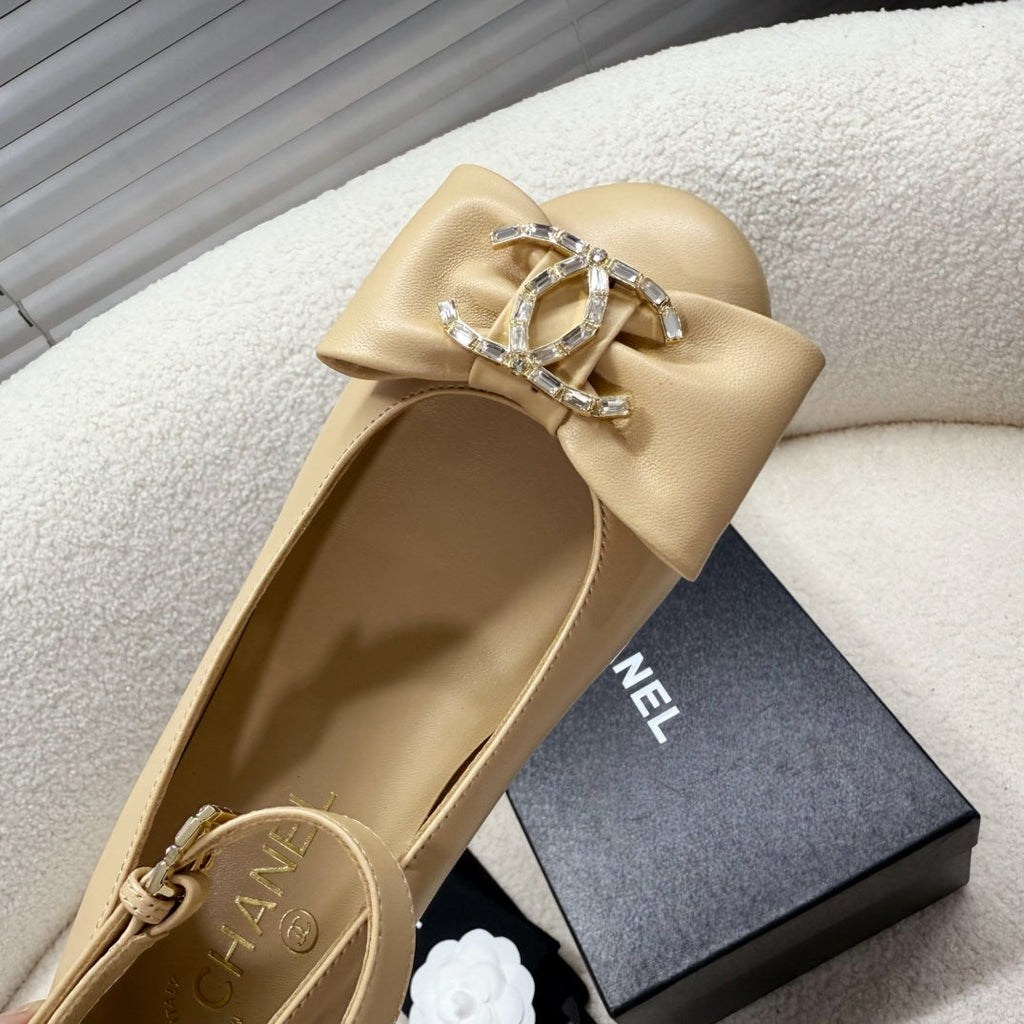 Chanel Mary Jane Shoes in Tortilla Brown Lambskin