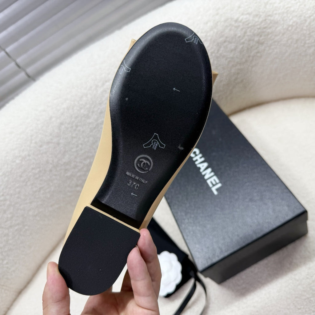 Chanel Mary Jane Shoes in Tortilla Brown Lambskin