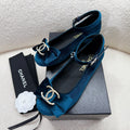 Chanel Mary Jane Shoes in Classic Blue Velvet