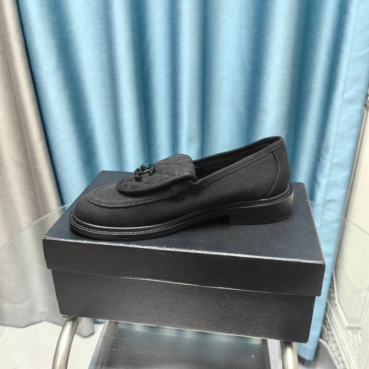 Chanel Moccasins Black Quilted Lambskin