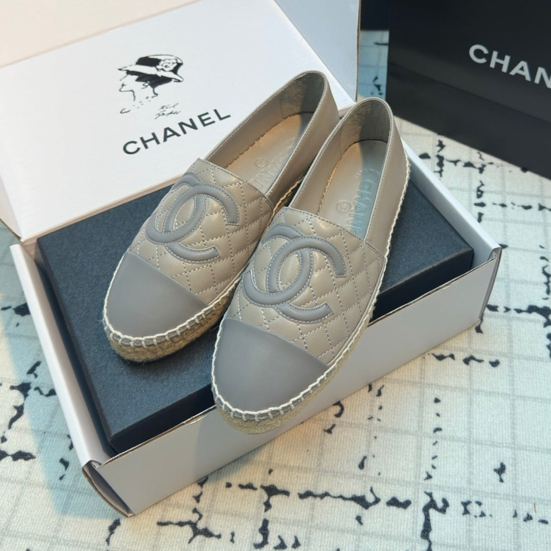 Chanel Espadrilles Loafers in Flint Grey Lambskin