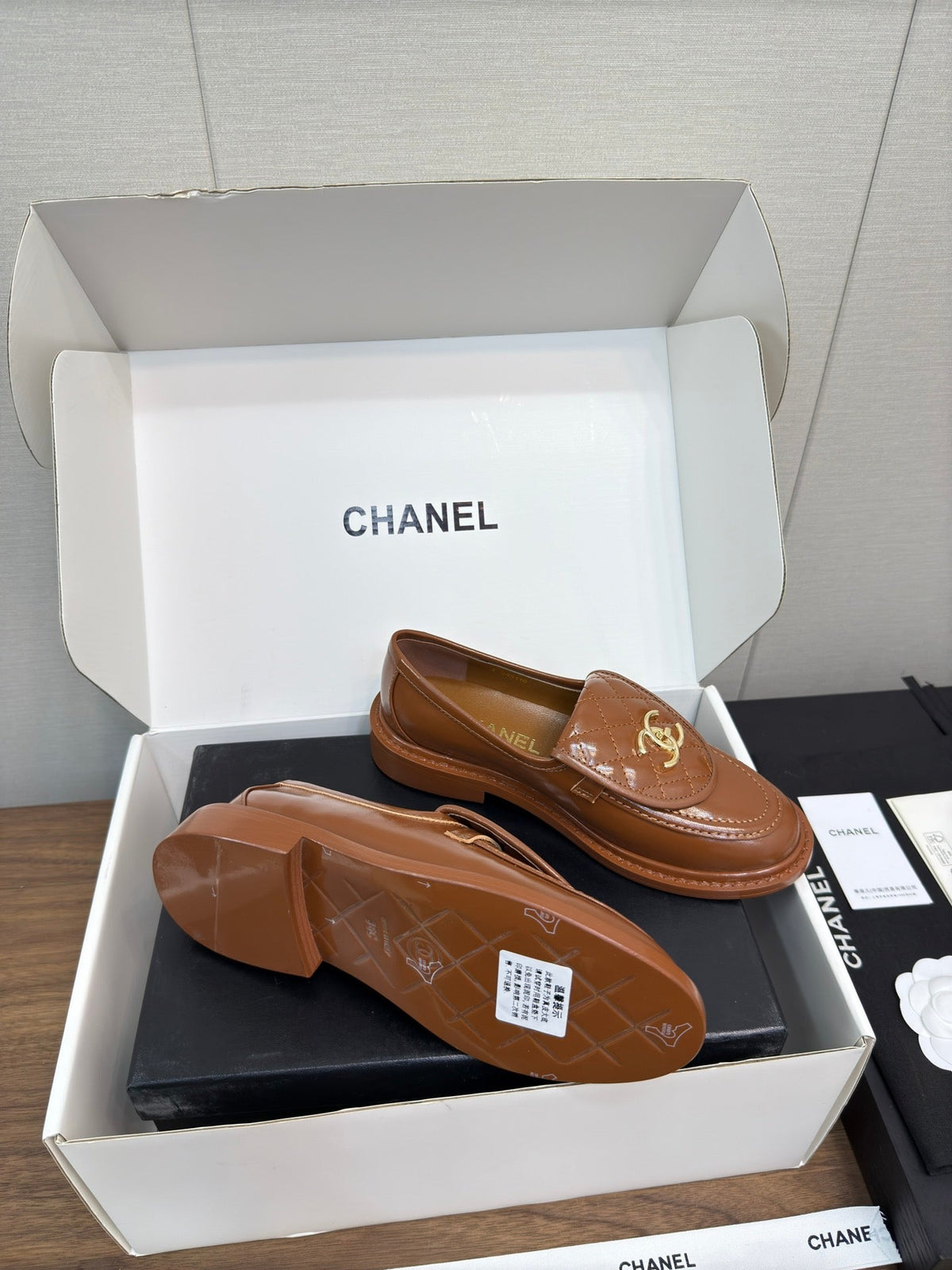 Chanel Moccasin 2.5 cm in Gingerbread Brown Premium Lambskin