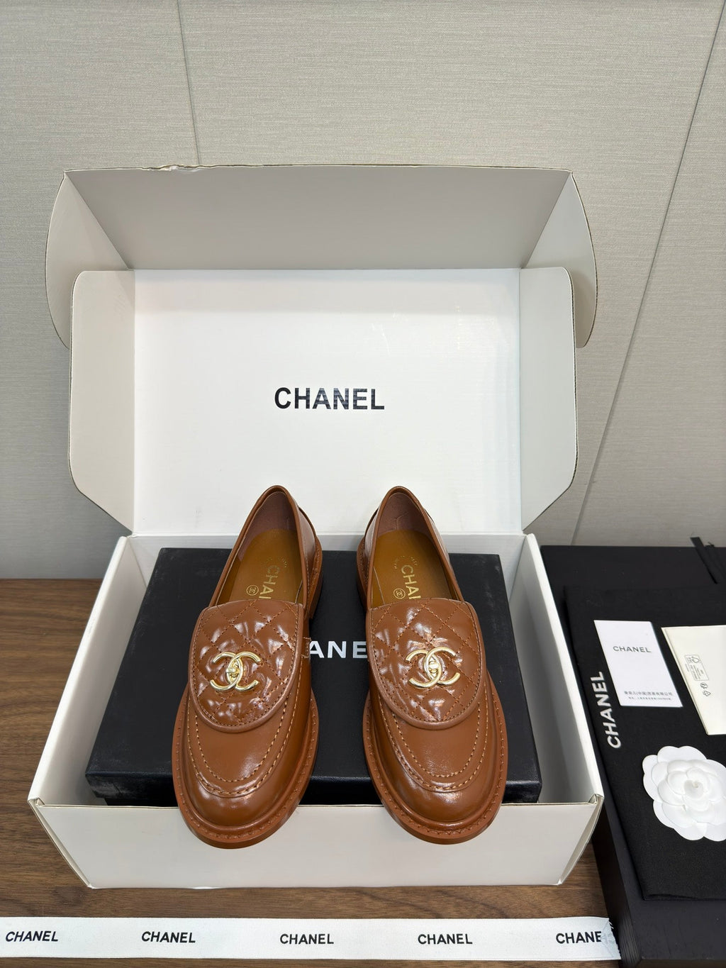 Chanel Moccasin 2.5 cm in Gingerbread Brown Premium Lambskin