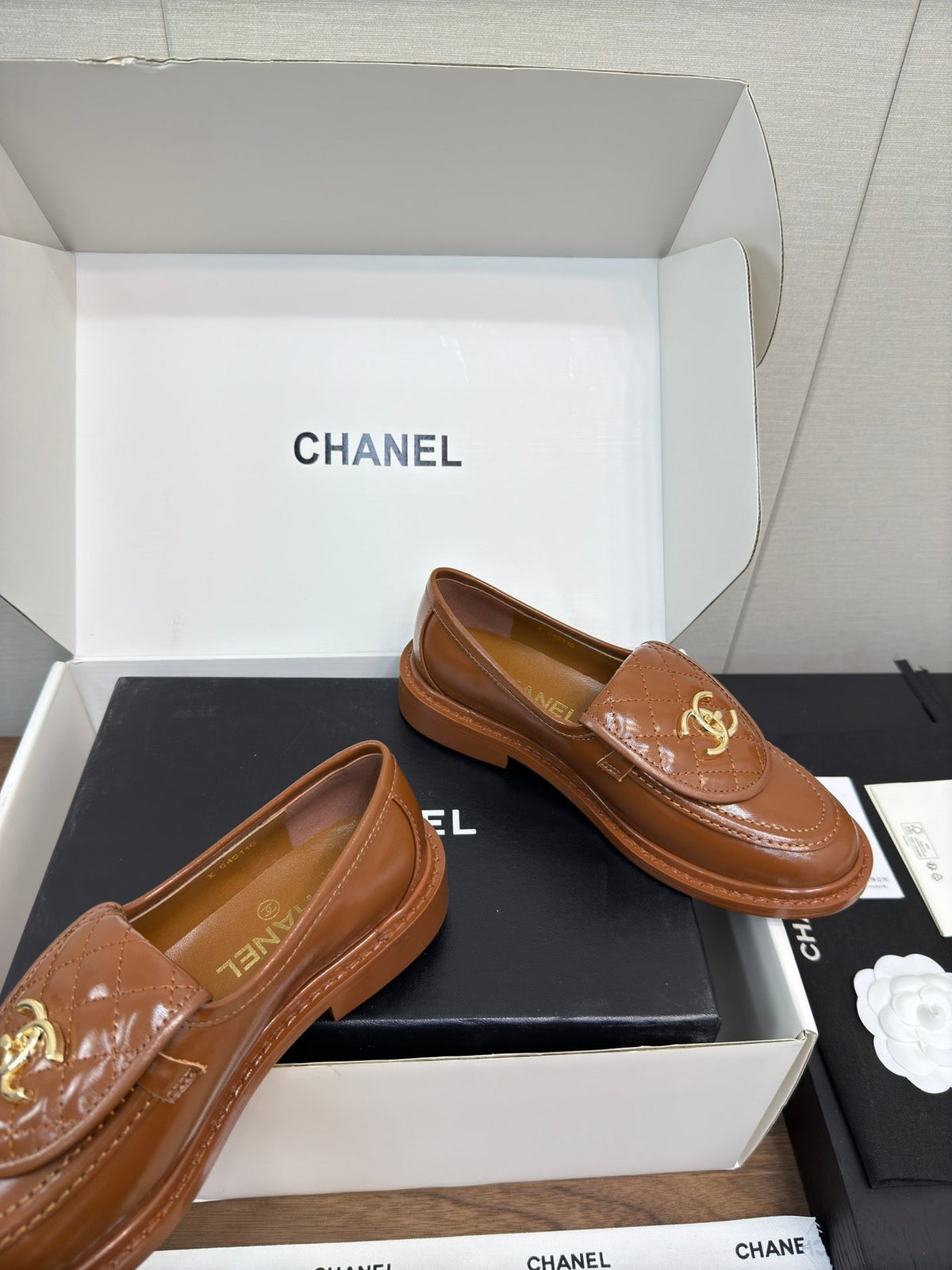 Chanel Moccasin 2.5 cm in Gingerbread Brown Premium Lambskin