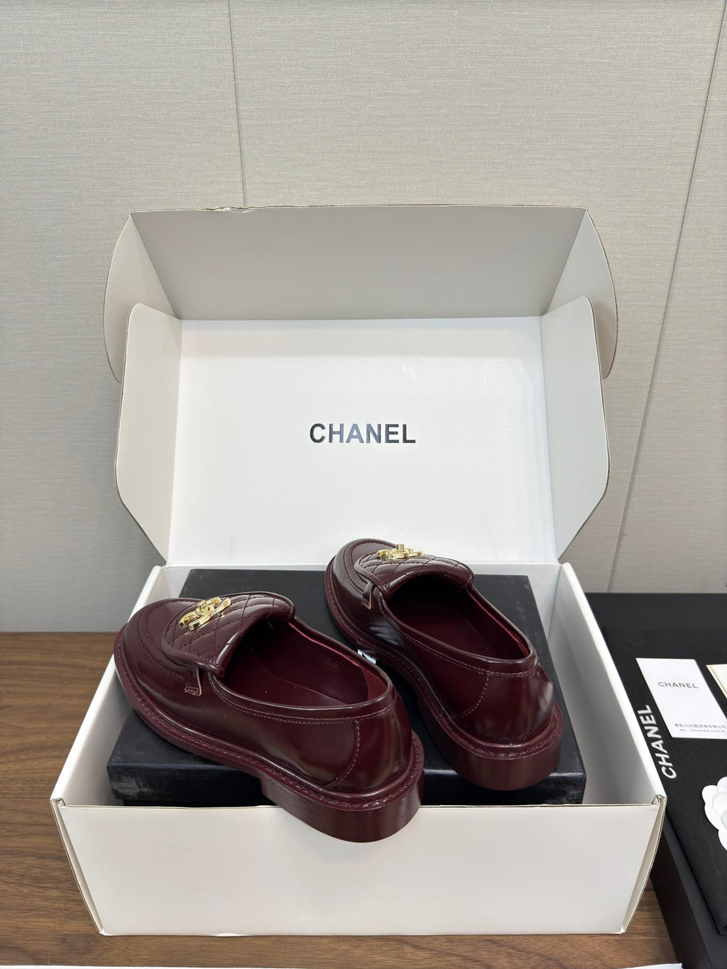 Chanel Moccasin 2.5 cm in Mahogany Red Premium Lambskin