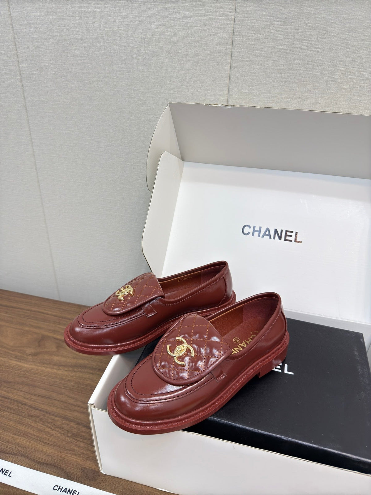 Chanel Moccasin 2.5 cm in Jam Red Premium Lambskin