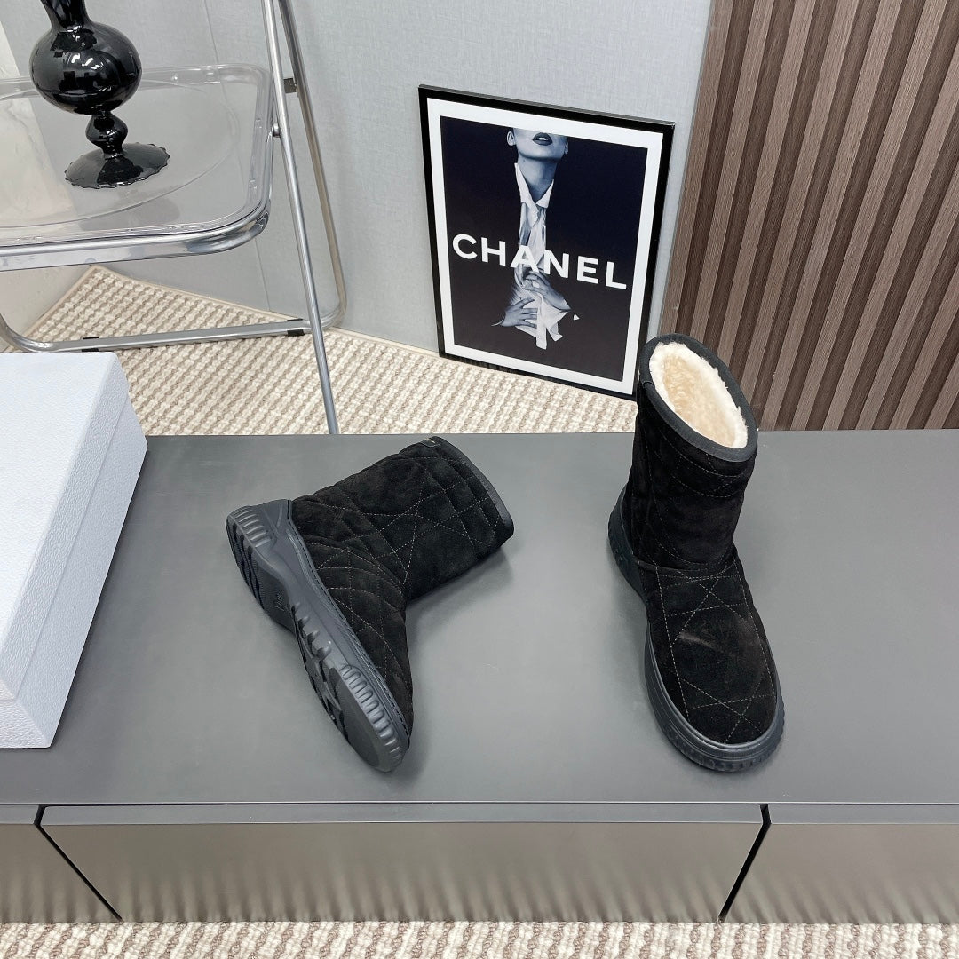 Dior Frost Ankle Boot Black Cannage Suede