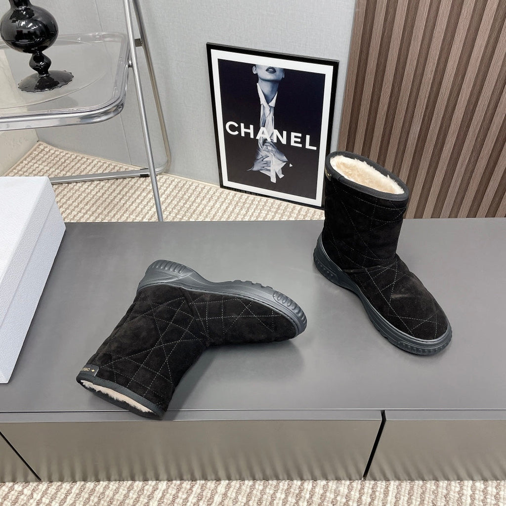 Dior Frost Ankle Boot Black Cannage Suede