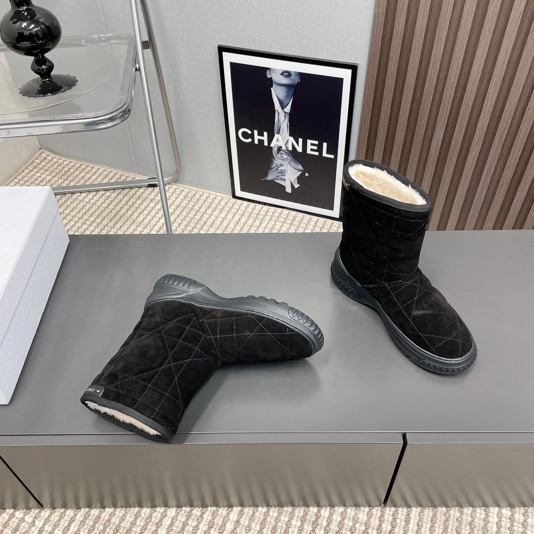 Dior Frost Ankle Boot Black Cannage Suede